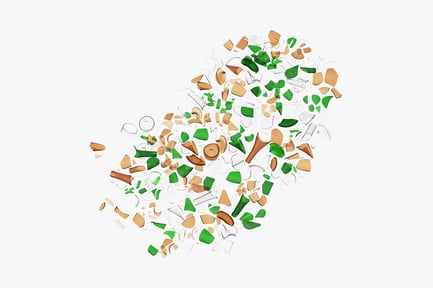 Preview: Shattered Glass Bottle Fragments: Mixed Sizes