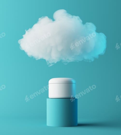 Preview: Natural moisturizer cosmetic presentation with cloud, mock up scene podium for product display