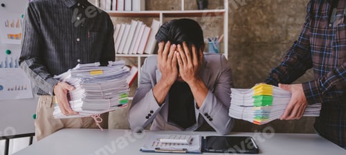 Preview: business documents businessman check legal document review Prepare documents or analysis reports, ta