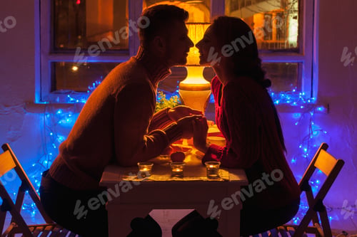 Preview: Portrait Of Romantic Couple At Valentine'S Day Dinner