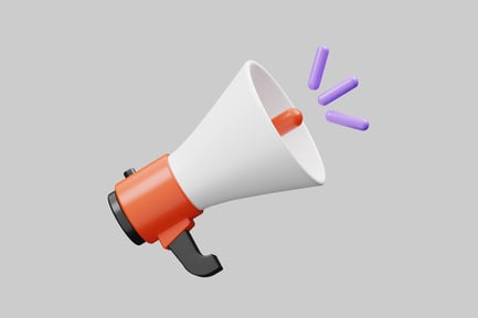 Preview: Megaphone with Purple Cylindrical Shapes