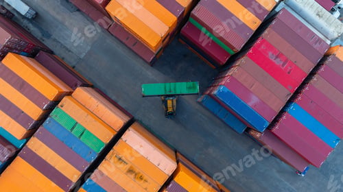 Preview: Aerial view global business logistic transportation container cargo international terminal port