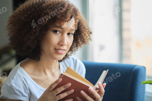 Preview: Portrait beauty relaxed Woman reading book