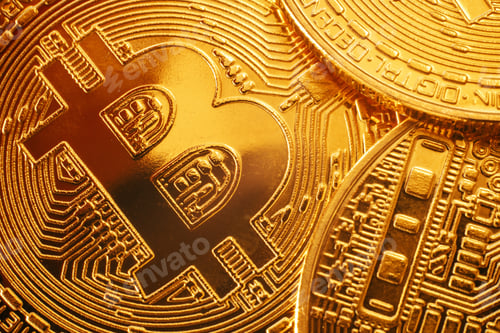 Preview: Shiny golden bitcoins pattern, gold money wallpaper