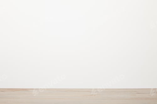 Preview: wooden surface near white background with copy space