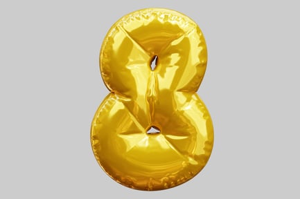 Preview: Number Eight Balloon Shimmering Gold