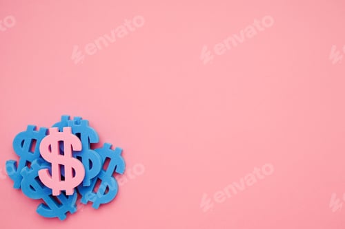 Preview: Pink background wiith dollar symbols , money sign