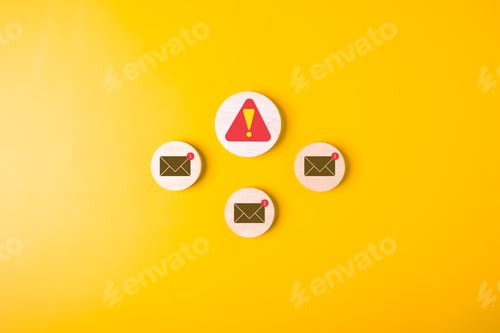 Preview: Exclamation mark caution warning sign for notification error