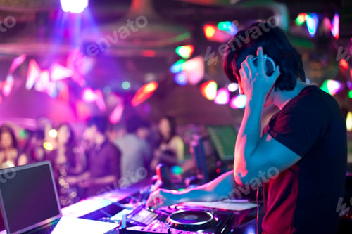 Preview: DJ doing record Scratching in nightclub