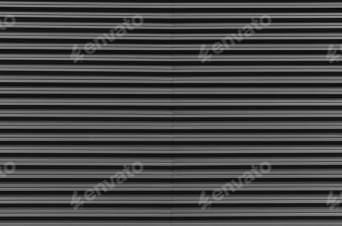 Preview: Garage entrance gate with galvanized metal surface, exterior design