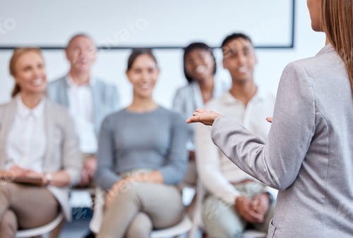 Preview: Cropped shot of an unrecognizable businesswoman giving a presentation in the conference room