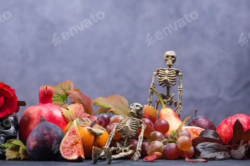 Preview: Halloween composition with autumn fruits