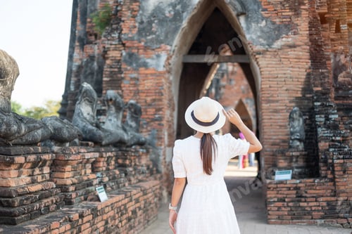 Preview: Woman travel in Ayutthaya near Bangkok, Thailand