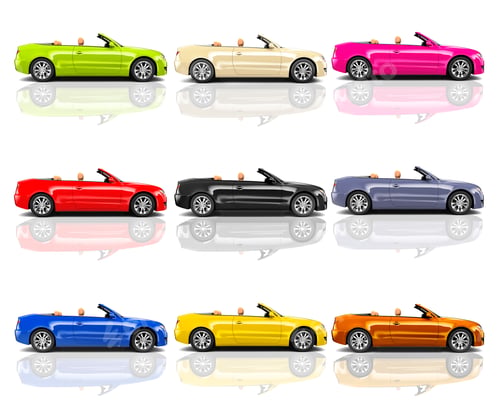 Preview: Collection of Multicolored 3D Modern Cars