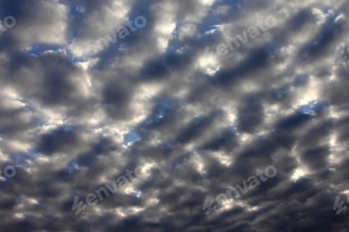 Preview: Early Evening Sky With Gray, White, And Pink Clouds - Photograph Of An Early Evening (Or Late