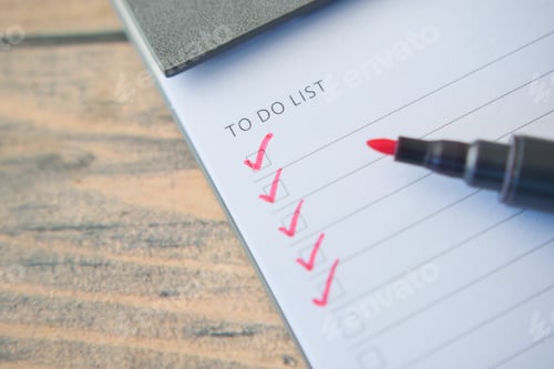 Preview: check mark on a check box on a paper