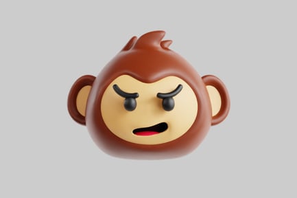 Preview: Cartoon grumpy monkey face head