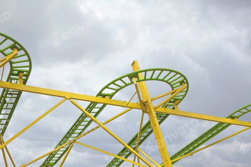 Preview: Roller coaster rails in a funfair
