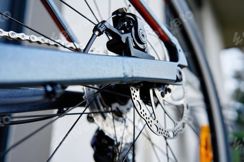 Preview: Part of bicycle braking system, brake disk and brake pads