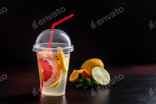 Preview: Hot fruit tea with lemon, mint, orange, lime and grapefruit