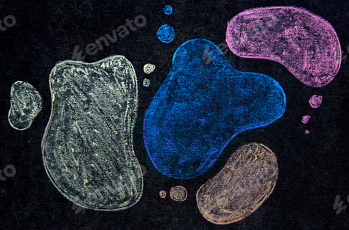 Preview: The multi-colored bubble shapes on black background