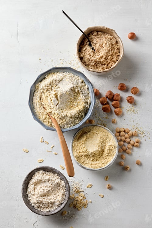 Preview: various plant based protein powders
