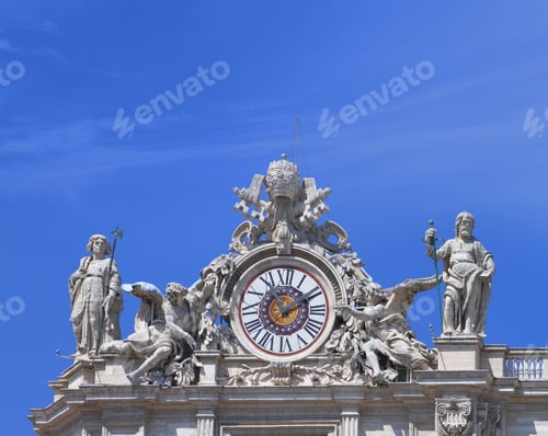 Preview: Clock of St. Peter's cathedral in Vatican city