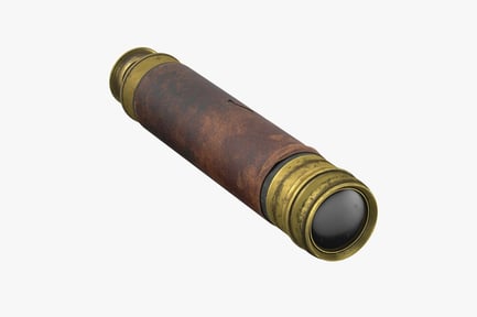 Vista previa: Telescopio de catalejo de latón envejecido con empuñadura de cuero