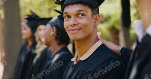Preview: Graduation, students and education with achievement, success and diversity in university or college
