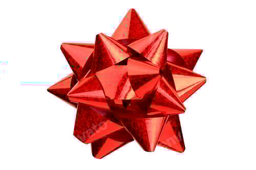 Preview: Shiny Red Holiday Bow on White Background