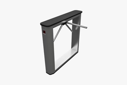 Preview: Rectangular turnstile gate with red cross symbol
