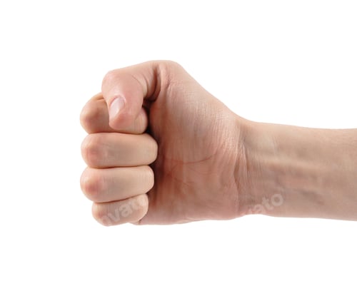 Preview: male showing fist isolated