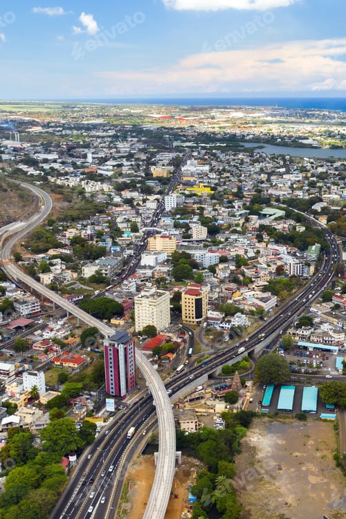 Preview: Aerial view of the city of Port-Louis, Mauritius, Africa
