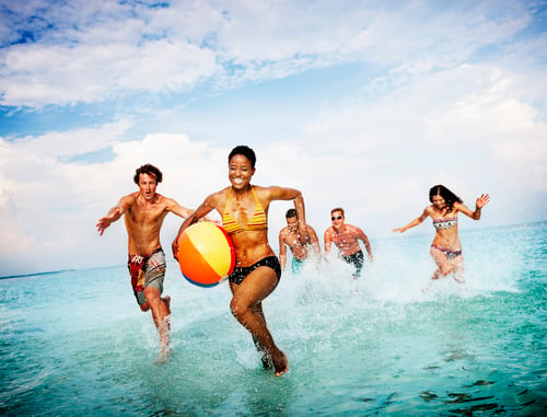 Preview: Ball Beach Sea Ocean Friends Happiness Sunny Concept