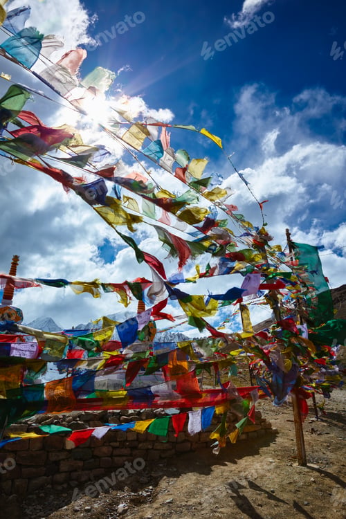 Preview: Buddist Prayer flags in Himalayas