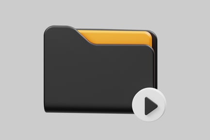 Preview: Black media folder with play icon
