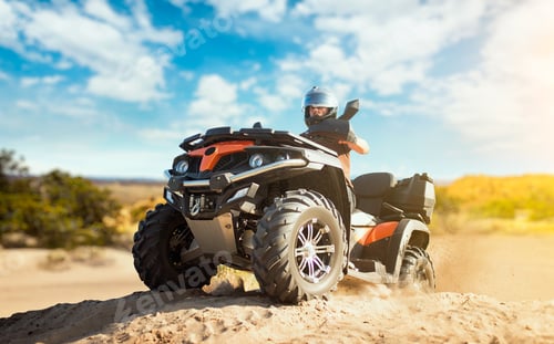 Preview: Summer offroad adventure on atv in sand quarry