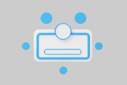 Preview: White panel with blue accents