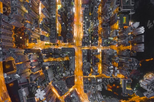 Preview: Hong Kong Downtown, China. Financial district in urban city town in Asia. Skyscrapers buildings.