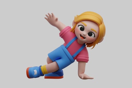 Preview: Cartoon girl playful pose