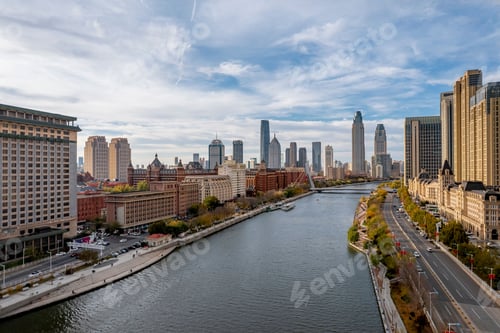 Preview: Aerial photo of Haihe River Scenic Line, Tianjin, China