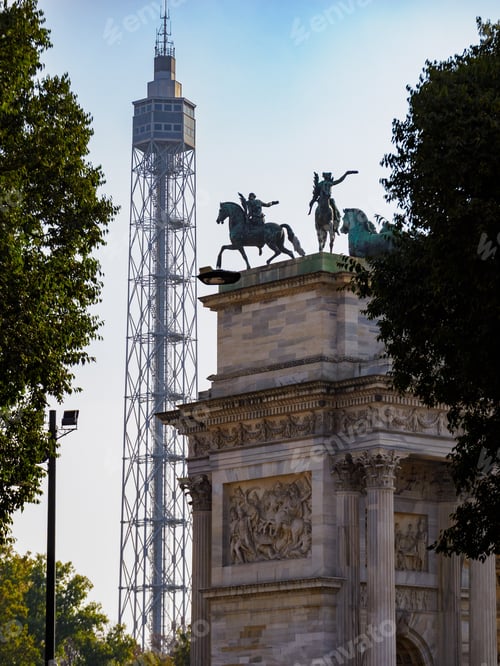 Preview: Milan, Italy: Arco della Pace and Torre Branca