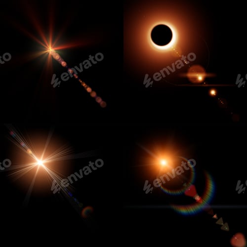 Preview: collage with suns and rays