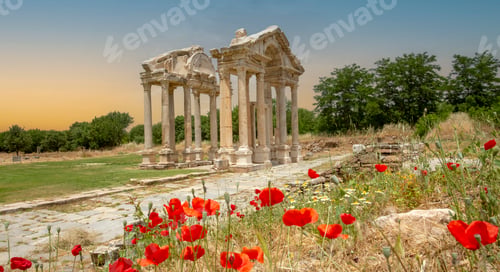 Preview: Ancient city of Aphrodisias, Aydin / Turkey. Travel concept photo.