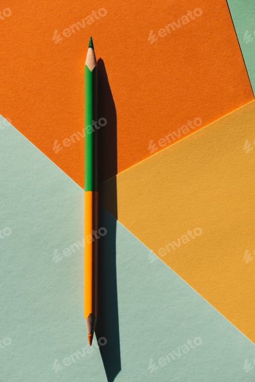 Preview: double-ended colored pencil on geometric background