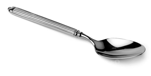 Preview: Silver spoon isolated on white background close up