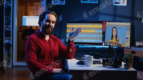Preview: Photographer filming content, discussing about software used to perform image editing