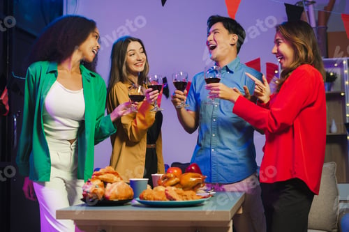 Preview: drinks and conversation, social gathering and get together at Halloween party