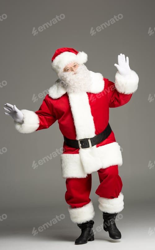 Preview: Full length view of Santa Claus posing and gesturing