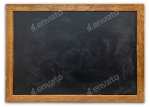 Preview: Blackboard with a wooden frame isolated on a white background